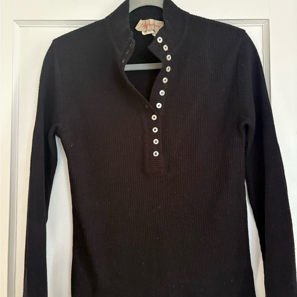 Women’s Vintage Black Button-Up Sweater